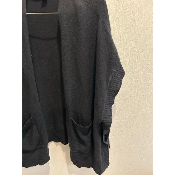 Halogen 100% Cashmere Cardigan Vest Pancho Black -One size - Picture 6 of 8